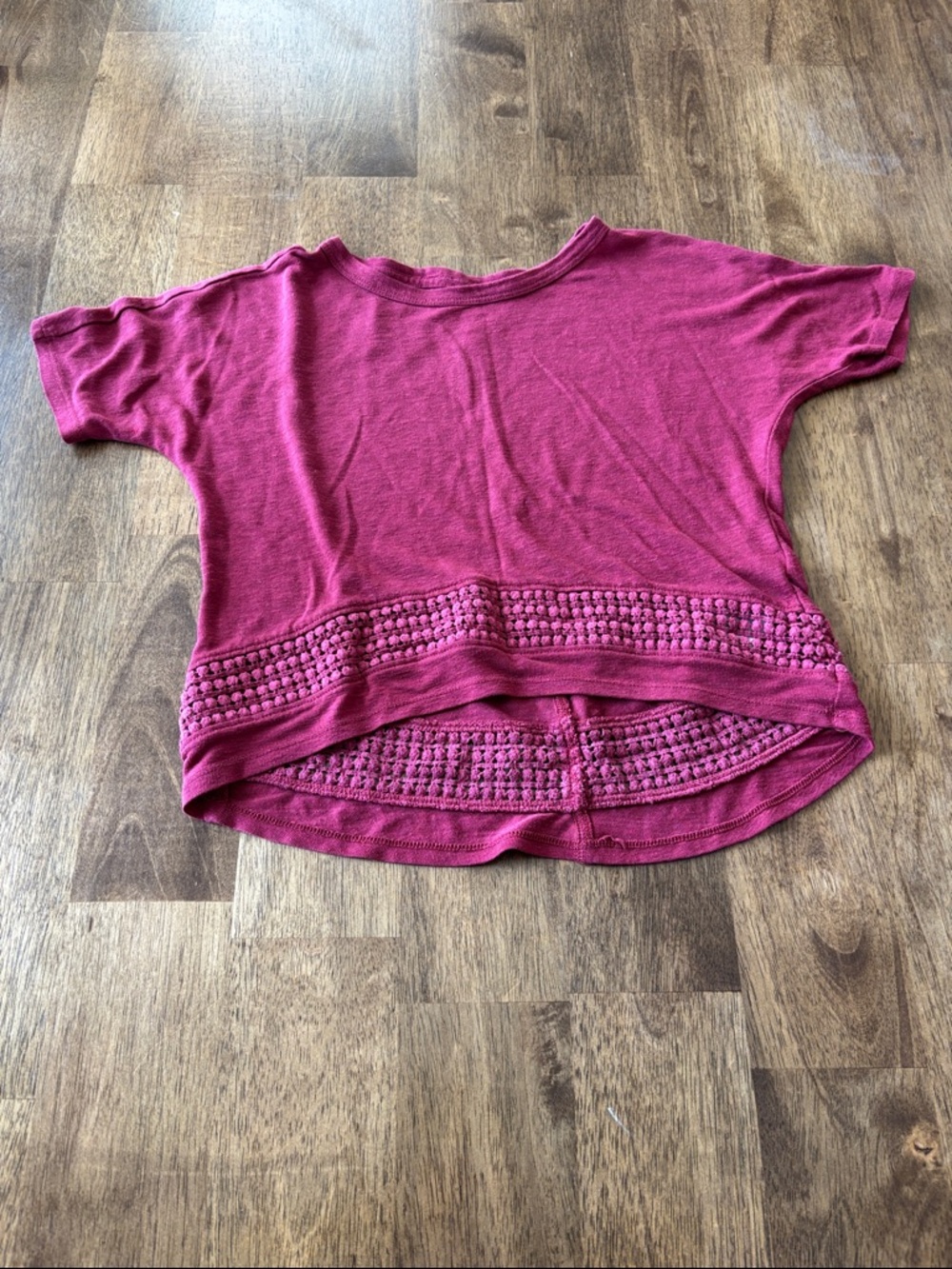 Old Navy Berry Pink Short Sleeve Textured Hem Tee